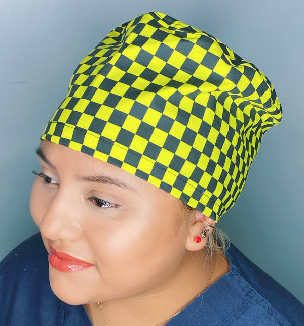 Black and Yellow Checkerboard Square Design Euro