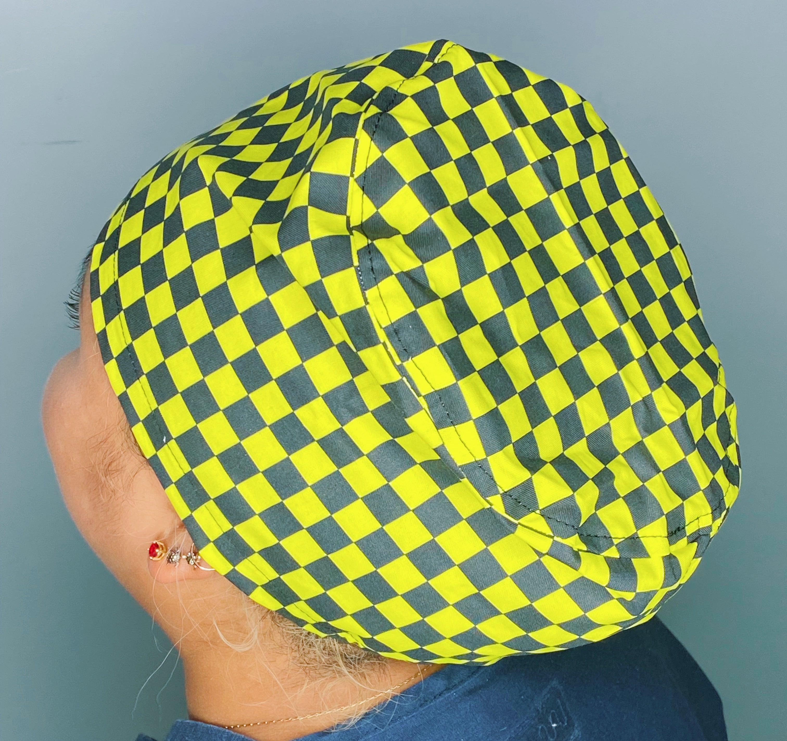 Black and Yellow Checkerboard Square Design Euro