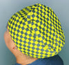 Black and Yellow Checkerboard Square Design Euro