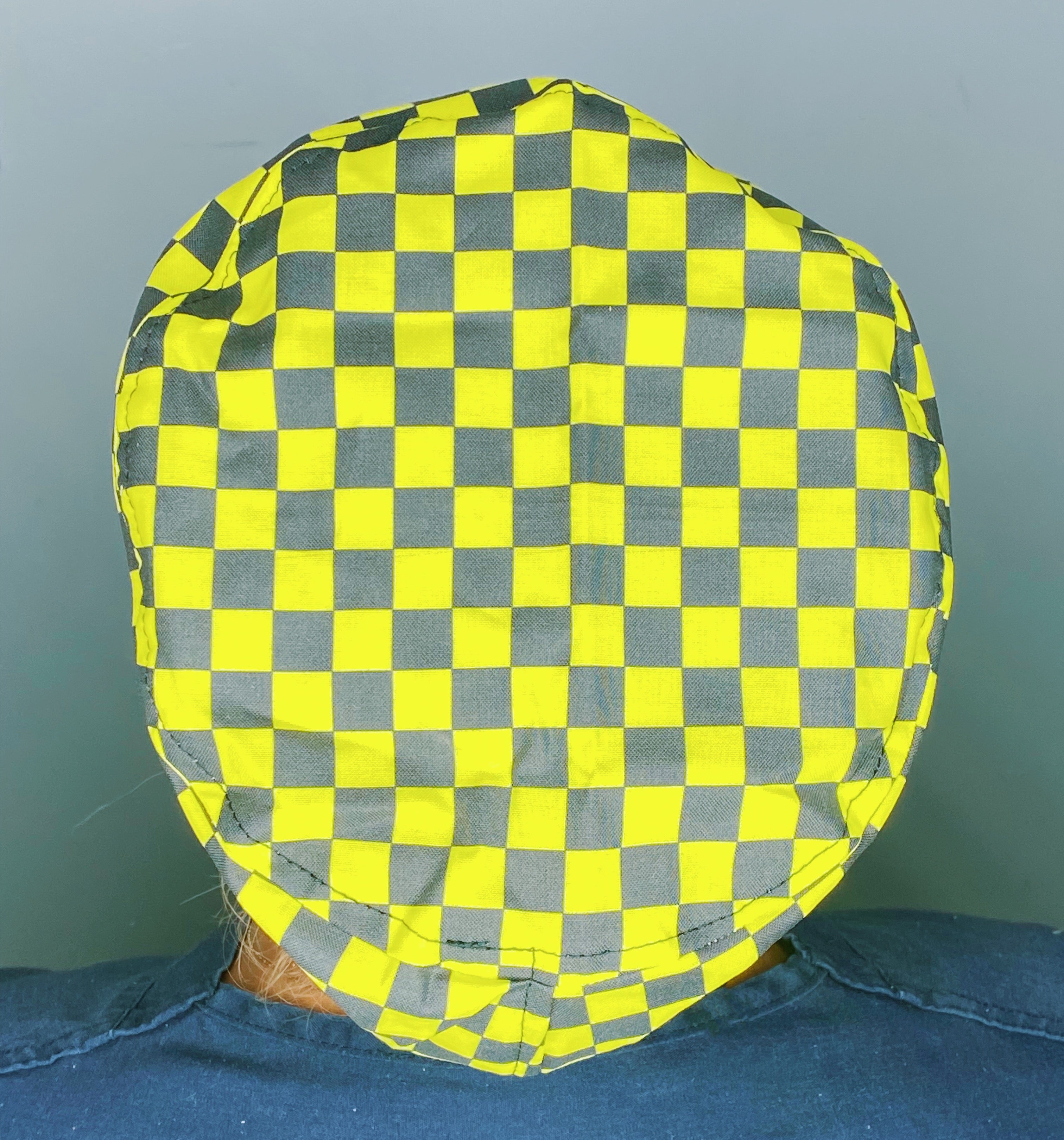 Black and Yellow Checkerboard Square Design Euro