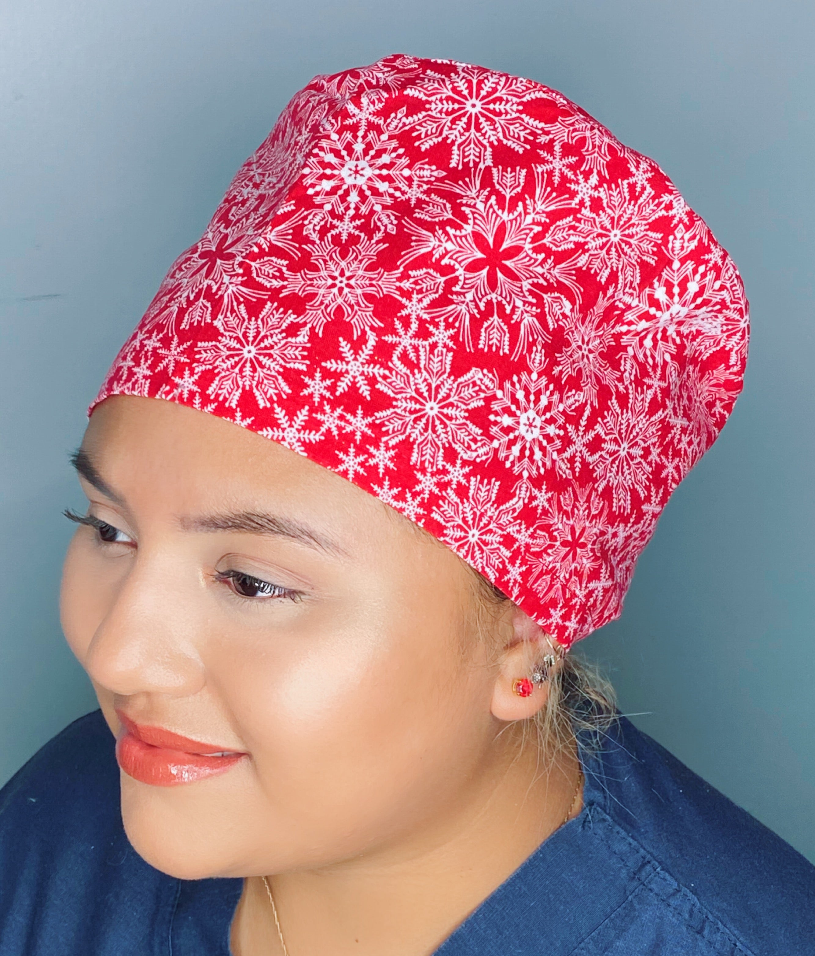 White Snowflakes on Red Glitter Winter/Christmas Euro