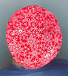 White Snowflakes on Red Glitter Winter/Christmas Euro