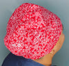 White Snowflakes on Red Glitter Winter/Christmas Euro