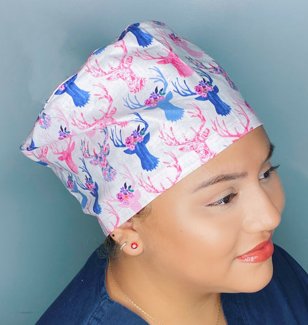 Colorful Flowers Deer Head Design Floral Euro