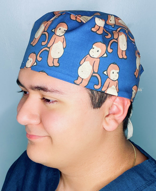 Cute Monkeys Unisex Animal Scrub Cap