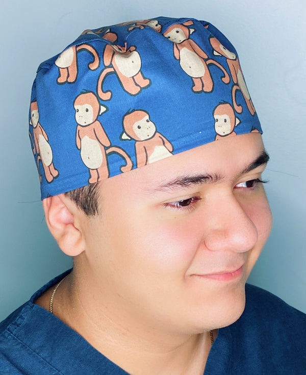 Cute Monkeys Unisex Animal Scrub Cap