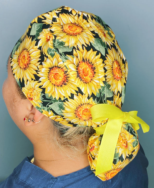 Sunflowers Floral Fall/Thanksgiving Ponytail