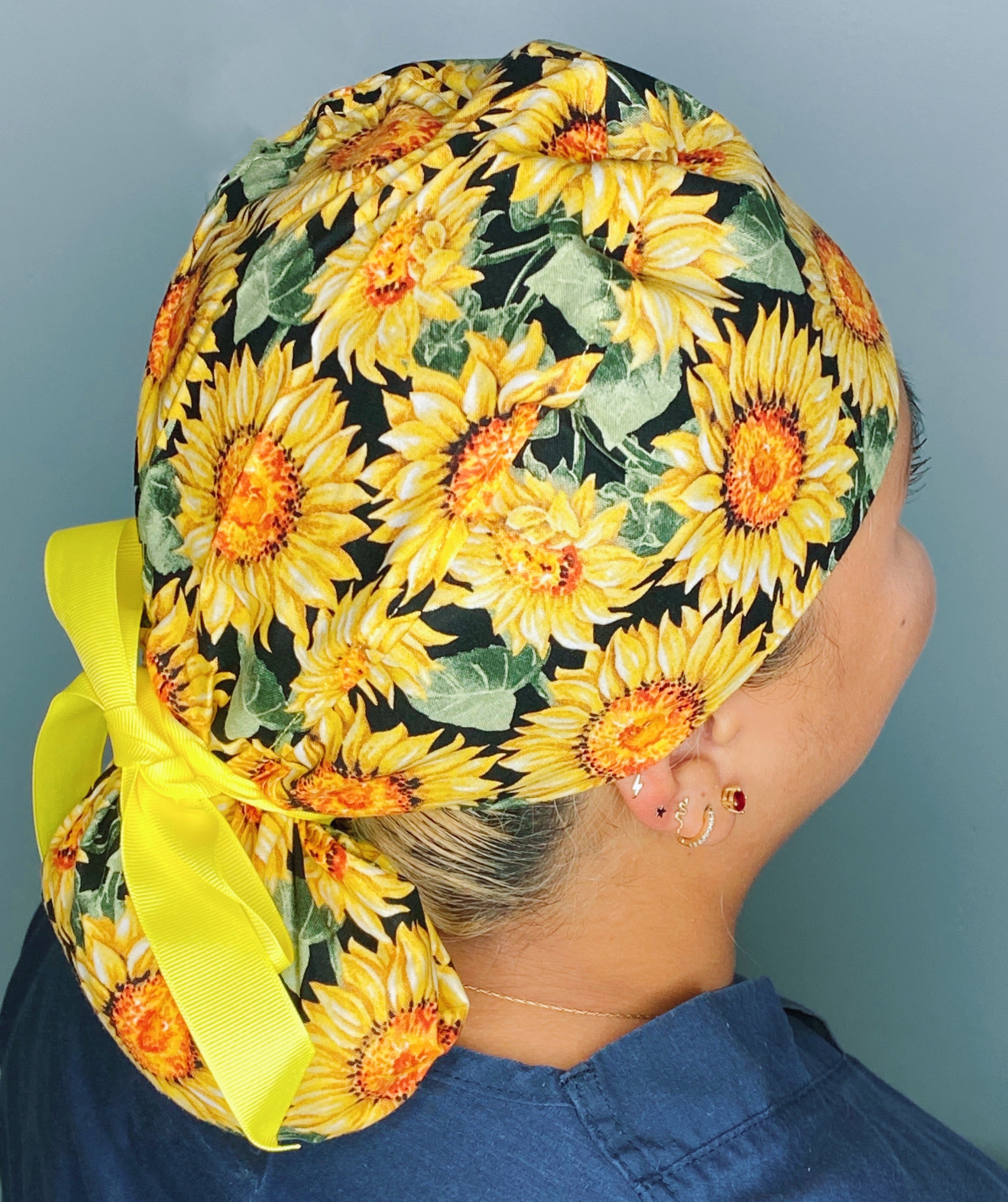 Sunflowers Floral Fall/Thanksgiving Ponytail