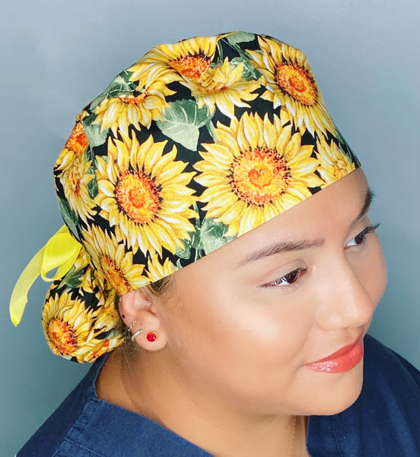 Sunflowers Floral Fall/Thanksgiving Ponytail