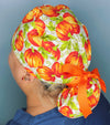 Pumpkins Floral Fall/Thanksgiving Ponytail