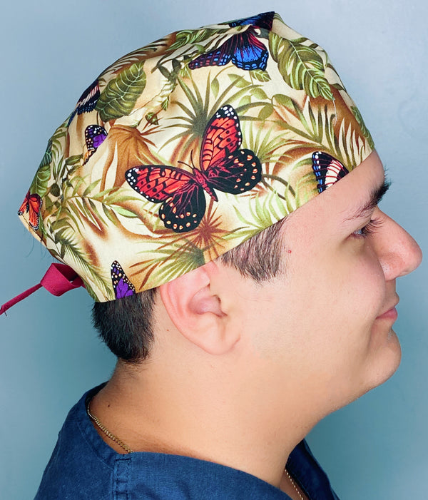 Neutral Butterflies Unisex Animal Scrub Cap