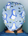 Penguins Playing Hockey Unisex Animal Scrub Cap