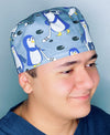Penguins Playing Hockey Unisex Animal Scrub Cap