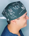 Skeleton Sphynx Cats Unisex Animal Scrub Cap