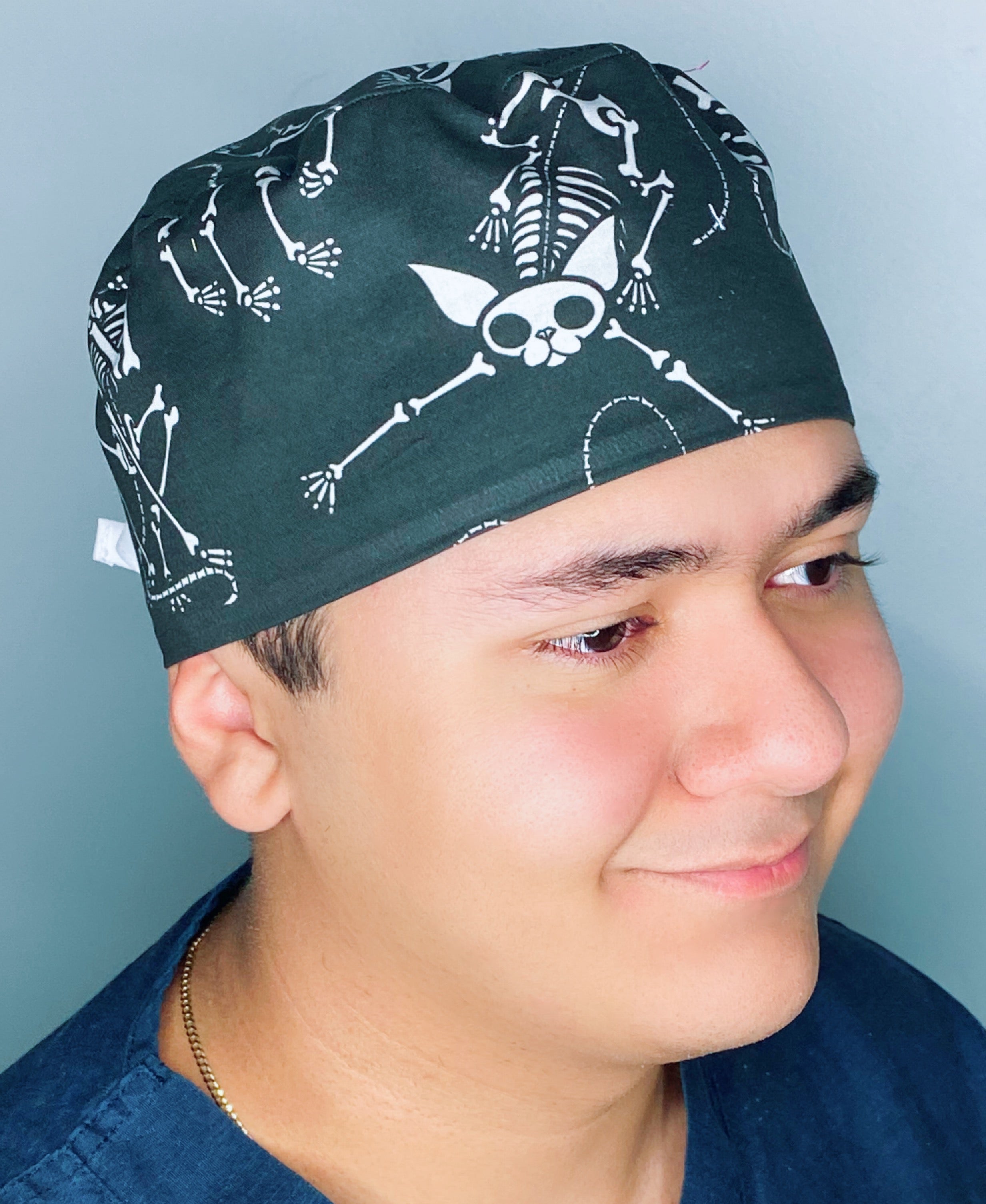 Skeleton Sphynx Cats Unisex Animal Scrub Cap