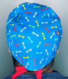 Colorful Bones on Blue Unisex Animal Scrub Cap