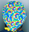 Colorful Tie Dye Treats and Paws Unisex Animal Scrub Cap