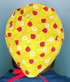 Cute Ladybugs on Yellow Unisex Animal Scrub Cap