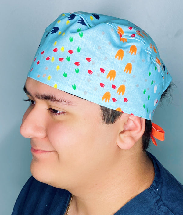 Dinosaur Foot Prints Unisex Animal Scrub Cap