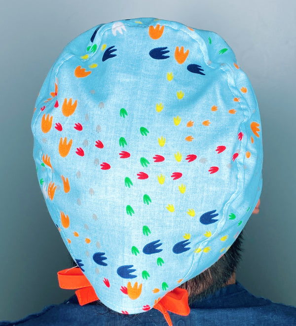 Dinosaur Foot Prints Unisex Animal Scrub Cap