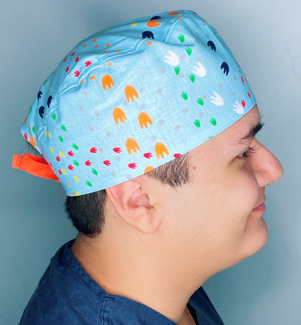 Dinosaur Foot Prints Unisex Animal Scrub Cap