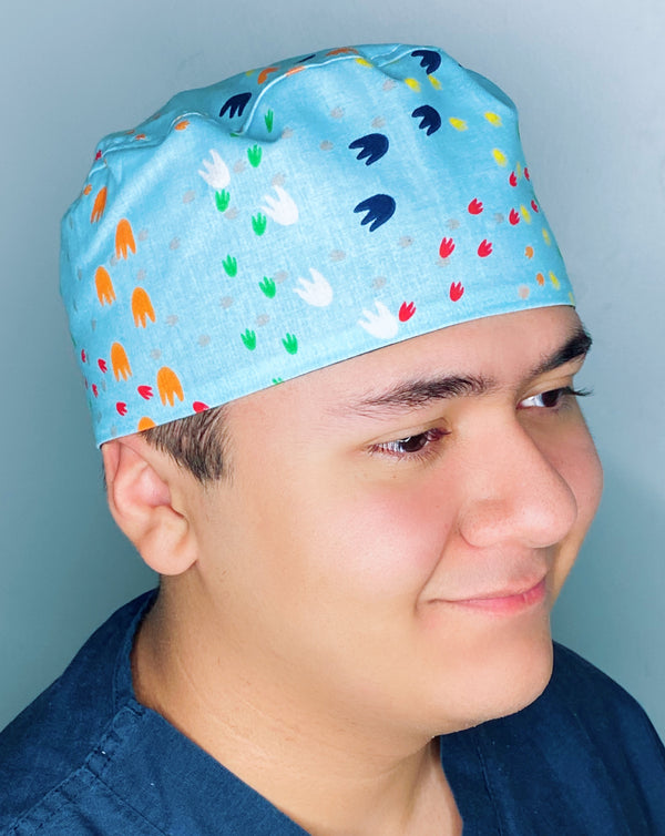 Dinosaur Foot Prints Unisex Animal Scrub Cap