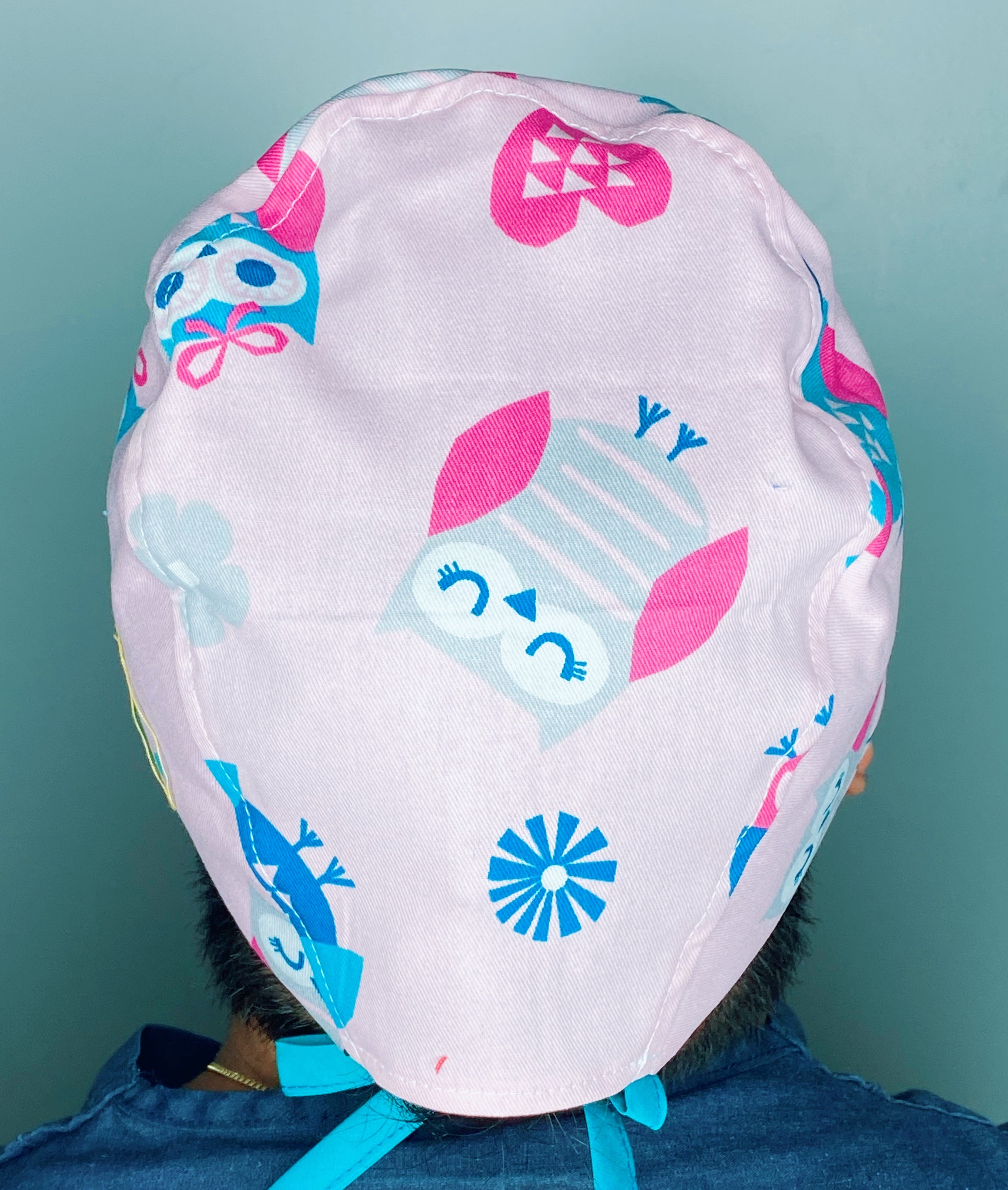 Cute Owls on Light Pink Unisex Animal Scrub Cap