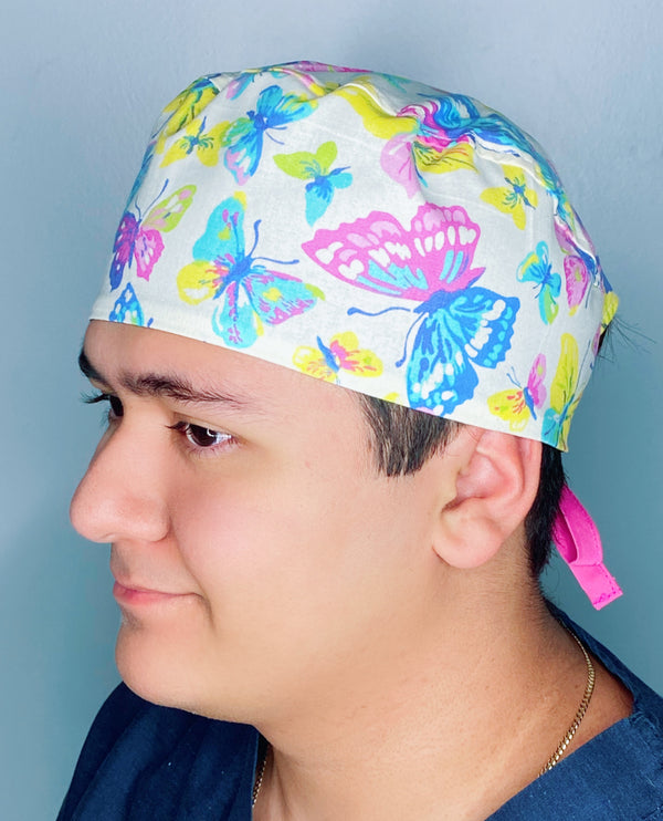 Watercolored Butterflies Unisex Animal Scrub Cap