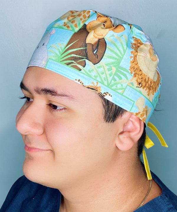 Adorable Baby Zoo Animals Unisex Animal Scrub Cap