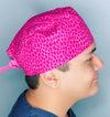 Bright Pink Leopard Print Unisex Animal Scrub Cap