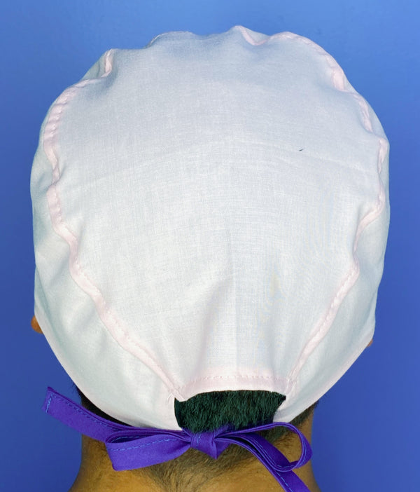 Floral Personalized With Name Embroidered Custom Solid Color Unisex Scrub Cap