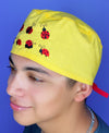 Ladybugs Embroidered Custom Solid Color Unisex Scrub Cap