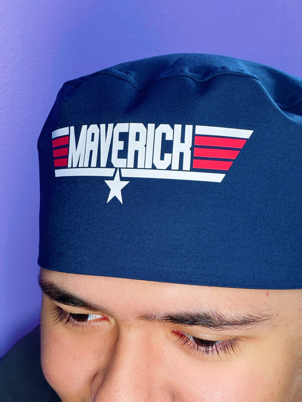 Maverick Goose Rooster Phoenix Top Gun Inspired Helmet Themed Custom Solid Color Unisex Scrub Cap