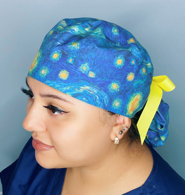 Van Gogh Starry Night Famous Painting Ponytail
