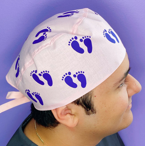 Feet Silhouette Custom Solid Color Unisex Scrub Cap