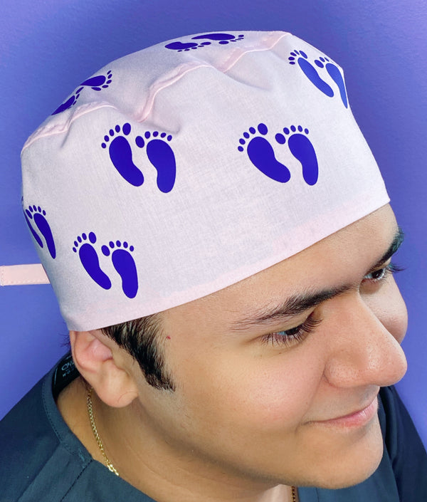 Feet Silhouette Custom Solid Color Unisex Scrub Cap