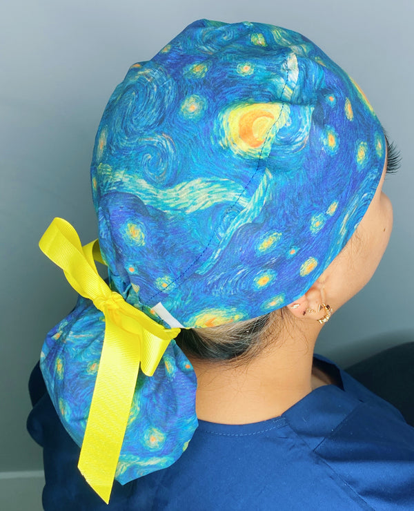 Van Gogh Starry Night Famous Painting Ponytail