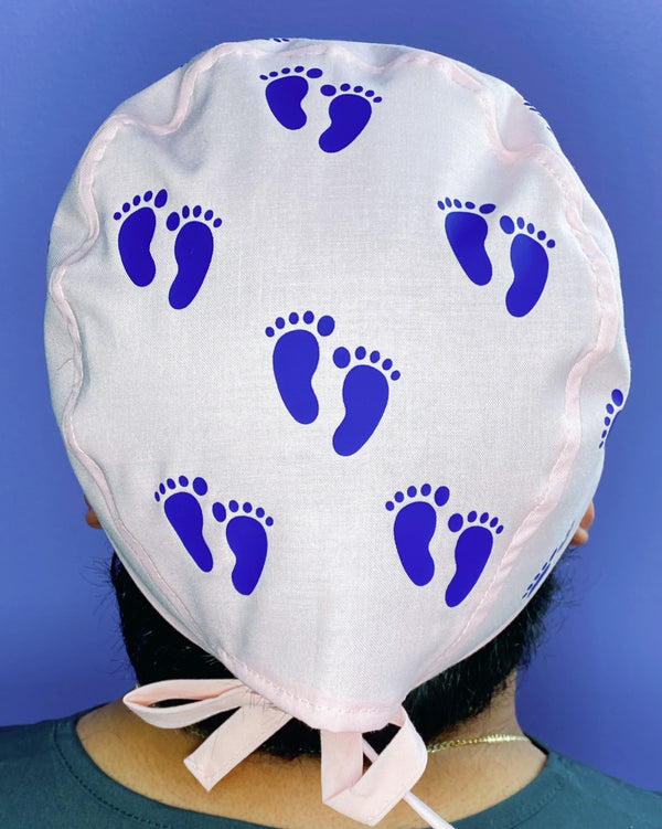 Feet Silhouette Custom Solid Color Unisex Scrub Cap