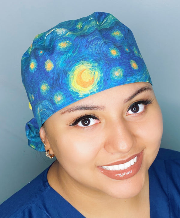 Van Gogh Starry Night Famous Painting Ponytail