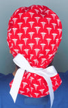 Medical Snake Symbol Caduceus on Red Medical Themed Ponytail