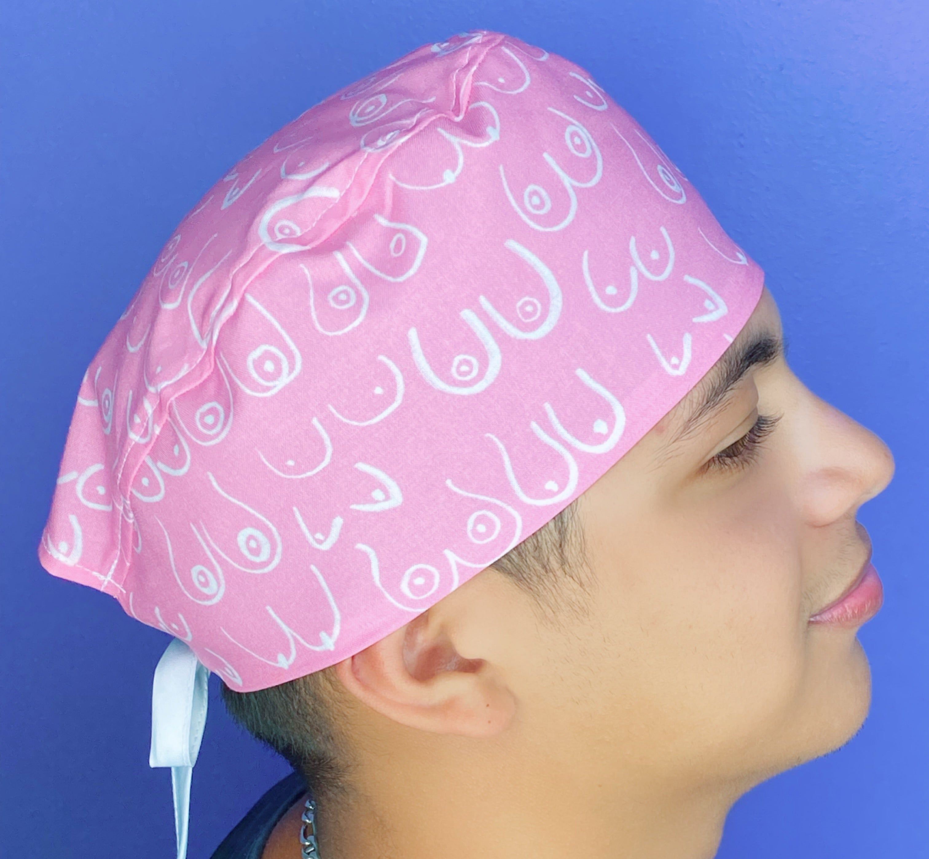 Breast Cancer Awareness Silhouettes on Pink Unisex Awareness Scrub Cap