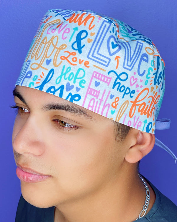 Faith, Hope & Love Unisex Religious Scrub Cap