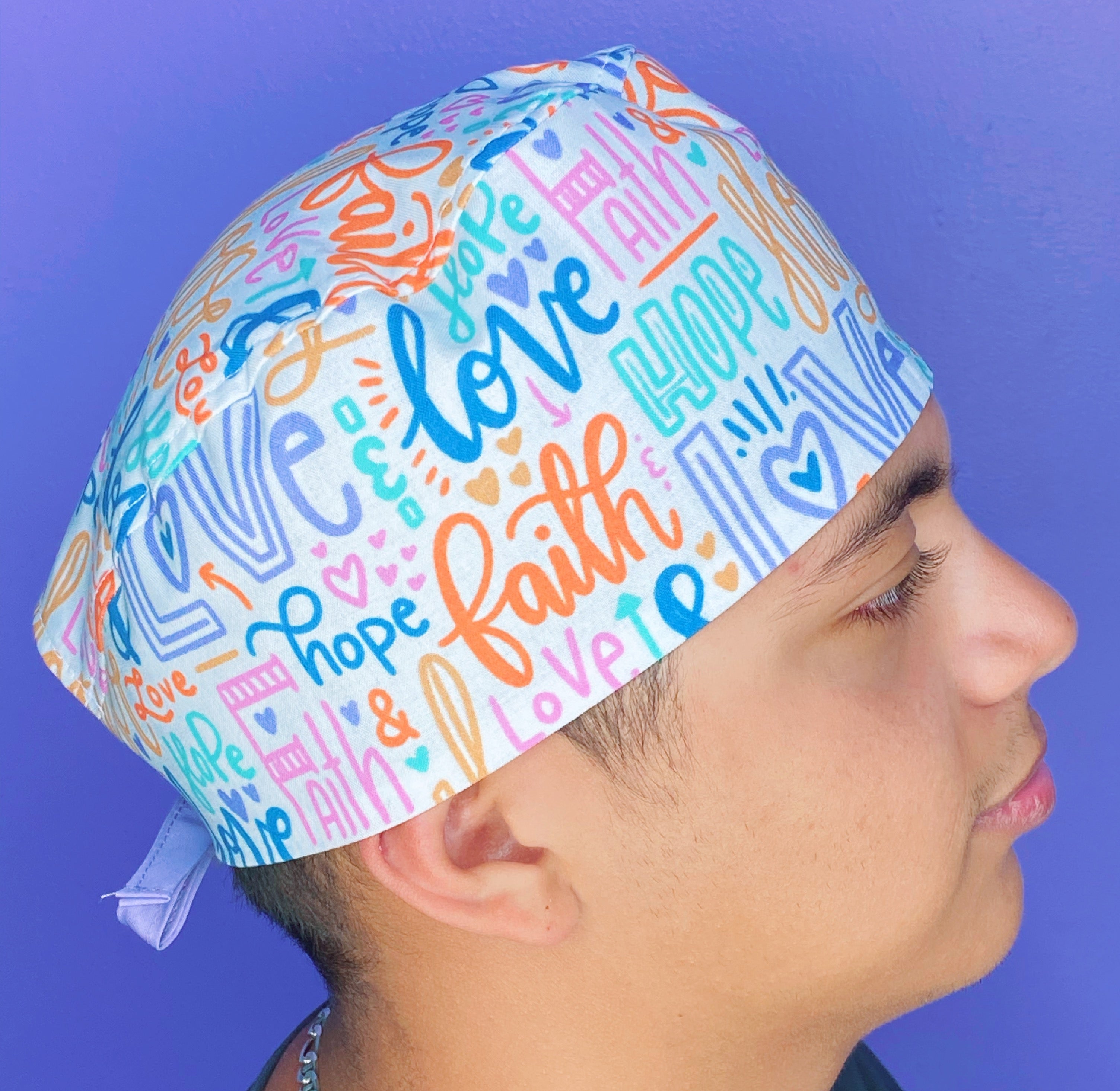 Faith, Hope & Love Unisex Religious Scrub Cap