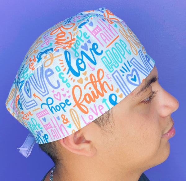 Faith, Hope & Love Unisex Religious Scrub Cap