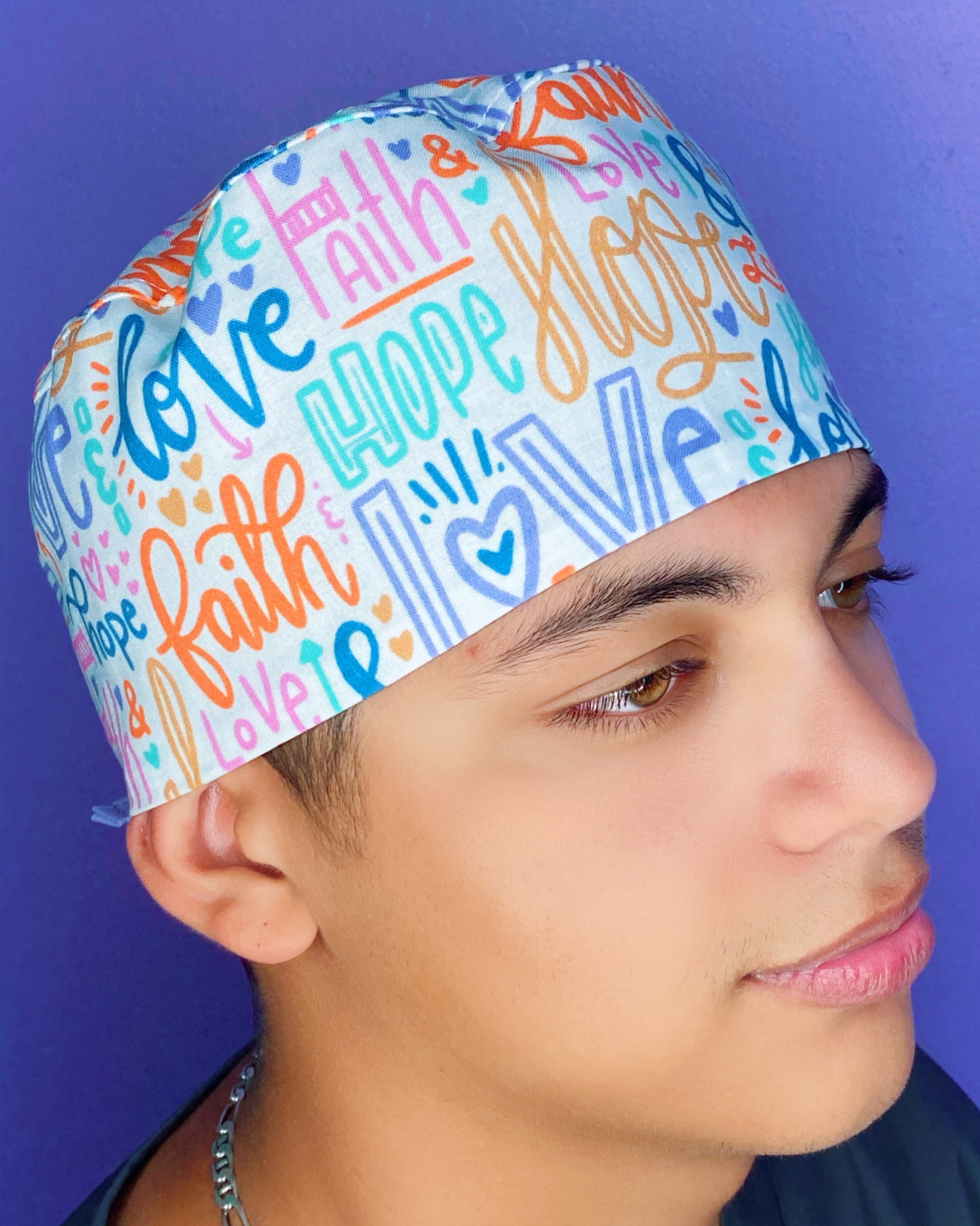 Faith, Hope & Love Unisex Religious Scrub Cap