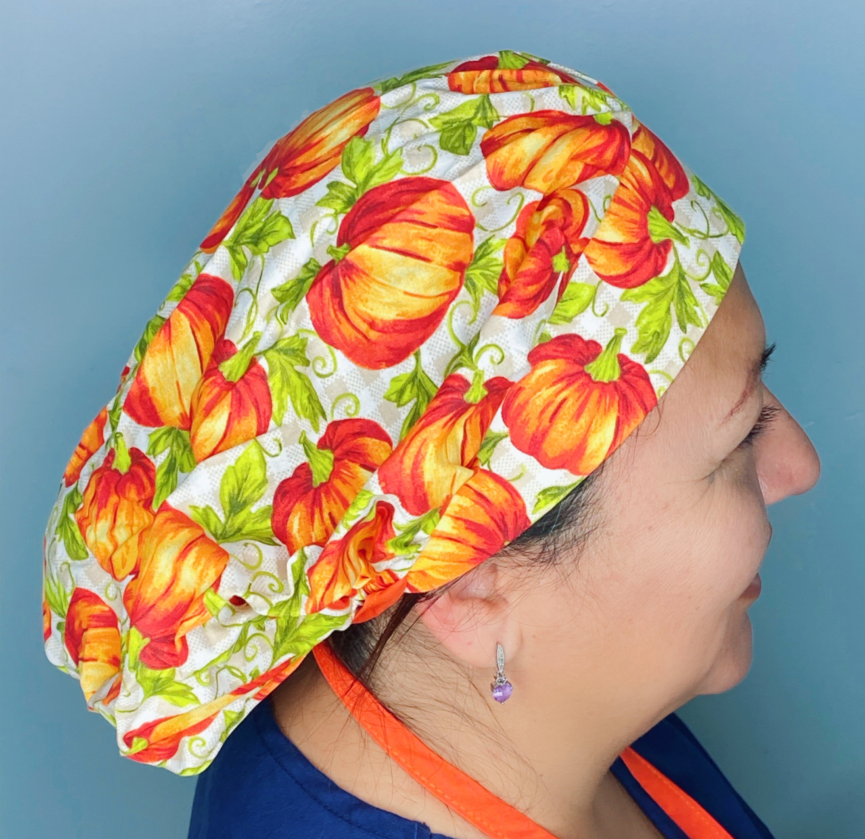 Pumpkin Patch Thanksgiving/Fall Holiday Themed Bouffant