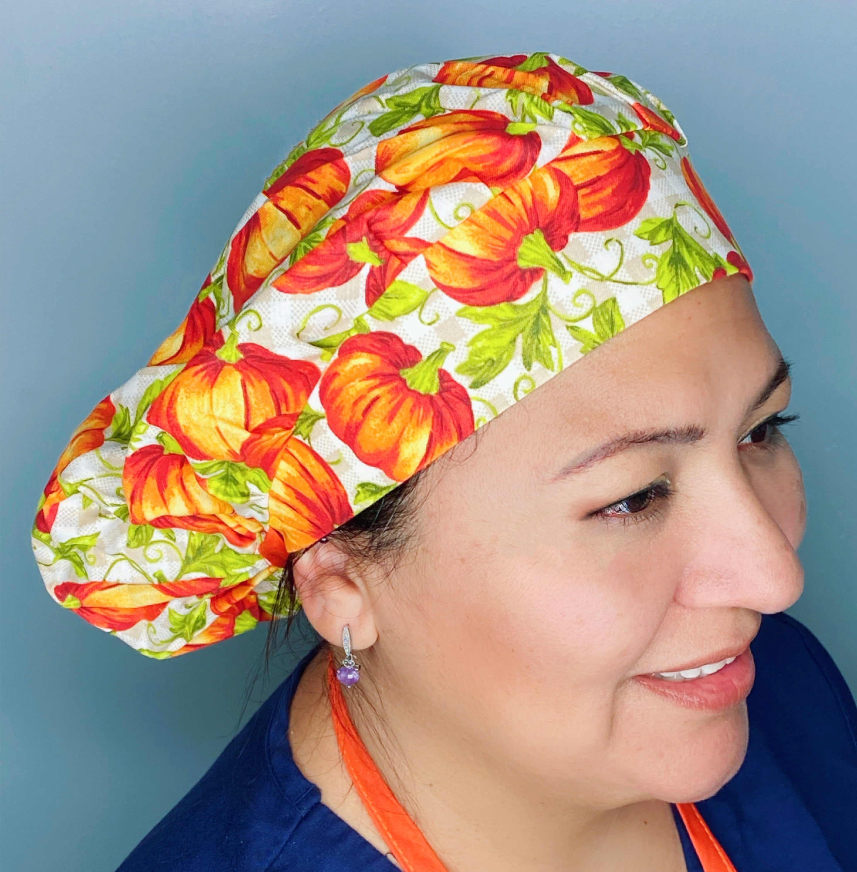 Pumpkin Patch Thanksgiving/Fall Holiday Themed Bouffant