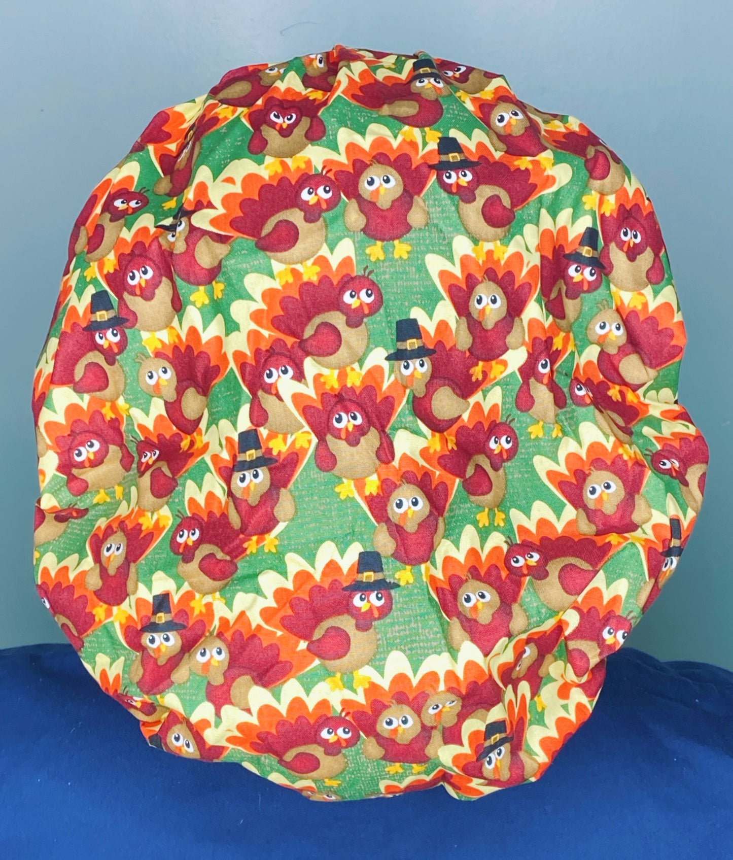 Turkeys All Over Thanksgiving/Fall Holiday Themed Bouffant