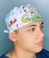 A Whoville Grinchmas Christmas/Winter themed Unisex Holiday Scrub Cap