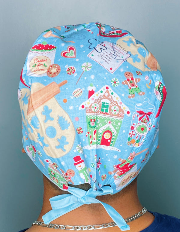 Baking Cookies For Santa Christmas/Winter themed Unisex Holiday Scrub Cap